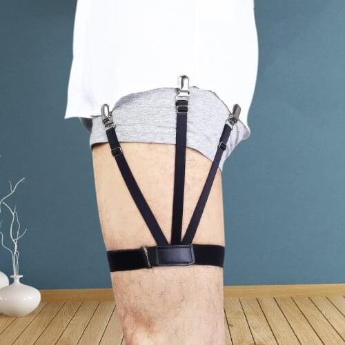 High Quality Shirt Stays Sock Garters for Men Adjustable Elastic Leg Suspenders Straps Shirt Holders Non-slip Clamp 1 Pair