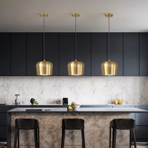 Light luxury dining room chandelier loft industrial style bar copper lamp fashion Joker for bedroom/living room/dining table