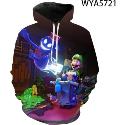 Super Mario 3D Print Hoodies Youth Boys Fashion Hoodie Sweatshirt Men Women Unisex kids Warm Streetwear Jacket Coat Clothes Cool