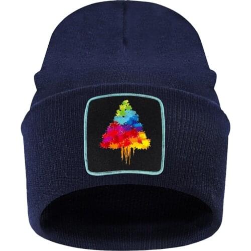 Christmas Tree Harajuku Knitted Hat/Cap Women Men Streetwear Bonnet Ladies Cap Autumn Winter 2020 Fashion Elastic Chapeu Unisex