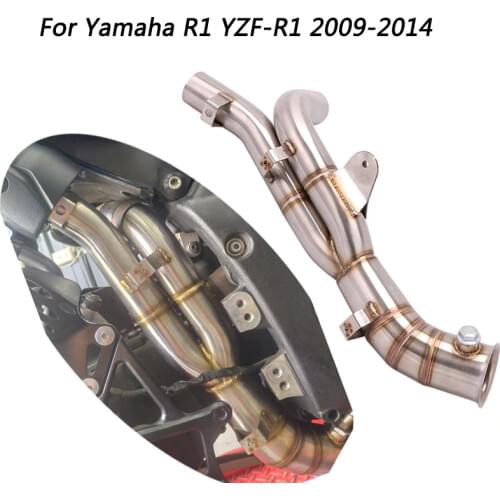 Mid Pipe for Yamaha R1 YZF-R1 2009-2014 Motorcycle Exhaust Pipe Delete Original Cat Replace Slip On Under Seat Exhaust Location