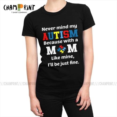 Autism Mom Child Autism Awareness Ribbon Womens T-shirts Autismo Autistic Tumblr T Shirt Printed Graphic Clothing for Female