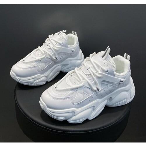 Women Chunky Sneakers Fashion Platform Shoes Female Casual Thick Sole White Ladies Trainers Tenis Zapatillas Mujer 2021