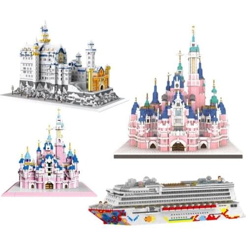 ZRK Diamond Particles Puzzle Assembled Building Block Toys DIY Gift Swan Lake Castle Building Assembled Building Blocks