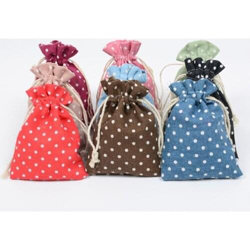 10pcs Small fresh hand-held cotton bag gift jewelry packaging storage bags wedding party favor package pouch