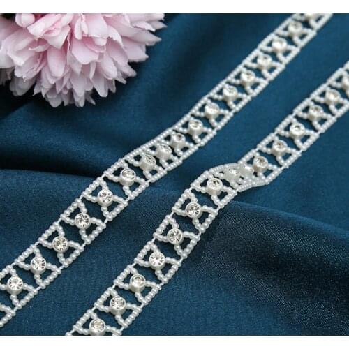 10Yard ABS Pearl Hollow Bow Rhinestone Bead Chain Door Curtain Wedding Party Christmas Holiday Venue Home Hotel Decoration