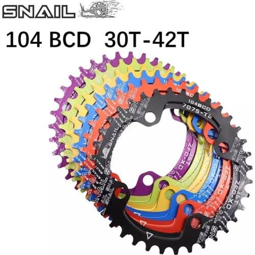 2021 Round Narrow Wide Chainring MTB Mountain bike bicycle 104BCD 32T 34T 36T 38T 40T 42T crankset Tooth plate Parts 104 BCD