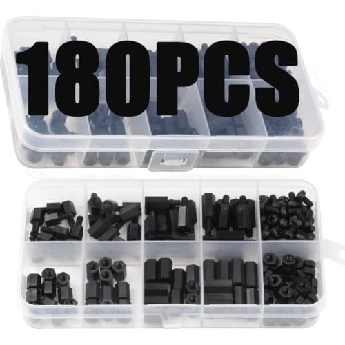 180Pcs/lot M3 Female Male Hex Nylon Standoff Spacer Column For PCB Motherboard Fixed Plastic Spacing M3 Screws Set