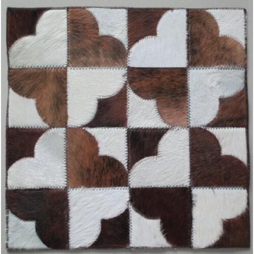 2018 free shipping 100% natural hand made cowhide leather patchwork carpets