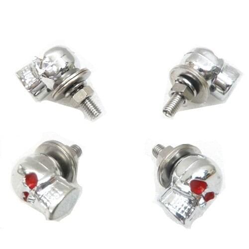 4 X Chrome Universal Skull Skeleton Bolts Motorcycle For Harley Chopper Sportster Dyna Softail