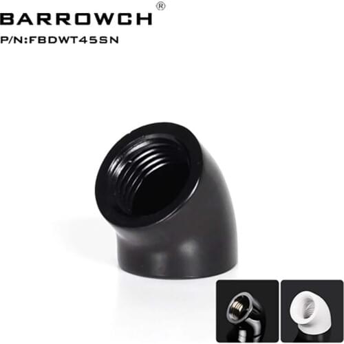 Barrowch PC water cooling Fittings 45 degree tube connector Adapter Female to Female water cooler heatsink gadget FBDWT45SN