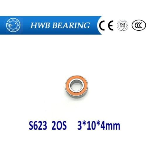 Free shipping S623 2OS 3X10X4mm S623 2RS CB ABEC7 LD 3x10x4 Stainless steel hybrid ceramic ball bearing fishing bearing