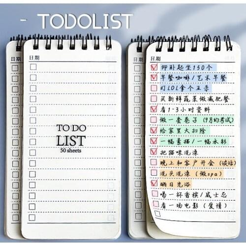 RightPoint Binder Tear-off Memo Pad Mini Notebook 140x68mm Portable Diary Planner Semanal Schedule To Do List Journal Supplies