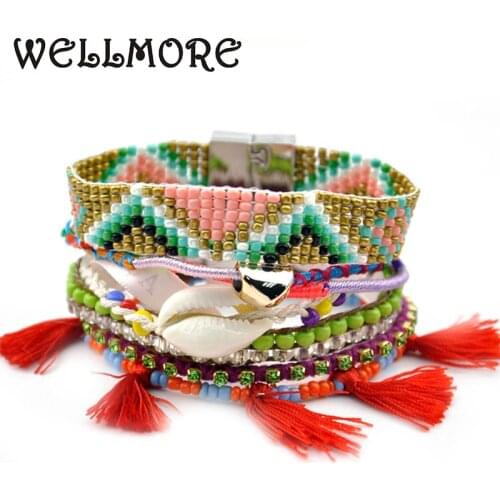 Beads bracelet shell tassel charm bracelets handmade charm Bracelet for women jewelry wholesale