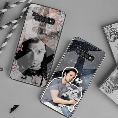 Sebastian Stan Collage Bucky Barnes Phone Case Tempered Glass For Samsung S20 Plus S7 S8 S9 S10 Plus Note 8 9 10 Plus