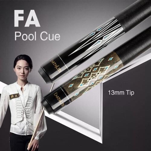 CRICAL FA-1/2 Pool Cue Billiard Hard Maple Shaft Stick 13mm Black Thunder Fire Tip 18 Teeth Joint Stick Handmade Decal Butt Cue