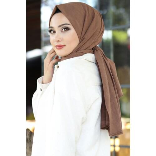 Womens Brown Polished Cotton Voile Wrap Lady Shawl Underwear Will Not Show Four Seasons Slip-Resistant Krışmaz Cotton Shawl New Design