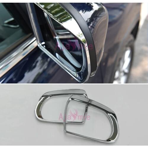 Door Mirror Rain Shield Trim 2014 2015 2016 2017 ABS Detector Chrome Car Styling For Jeep Cherokee Accessories