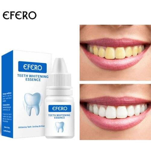 EFERO Teeth Whitening Serum Essence White Teeth Remove Plaque Stains Clean Oral Hygiene Care Fresh Breath Dental Tools with Swab