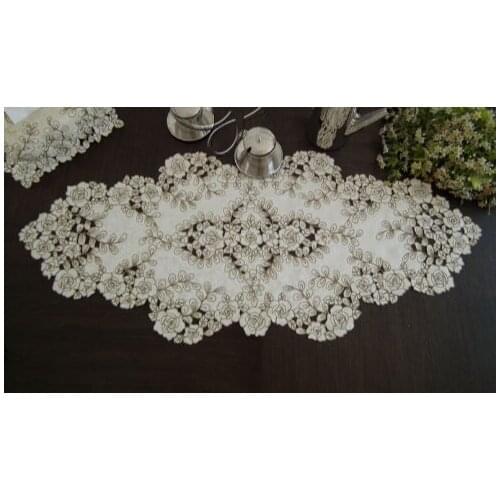 47*110cm Elegant Embroidery Table Runner Pastoral Fabric Tea tablecloth, Luxury Table mat table Cover for decoration