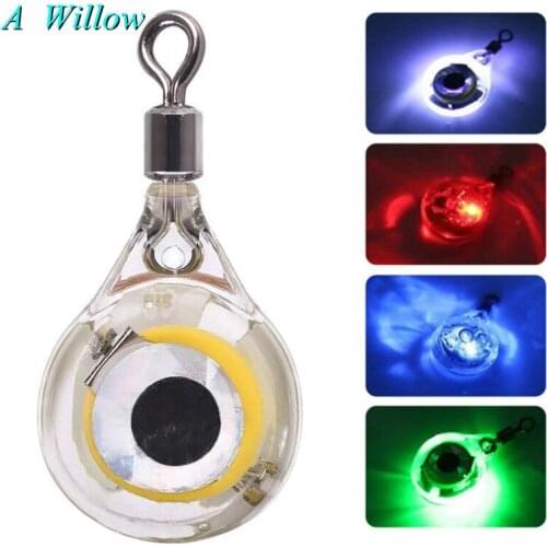 6PCS Colorful Button Fish Lure Light 2.5cm2.3g Electronic LED Underwater Fishing Light Luminous Light Luya Bait Light Night