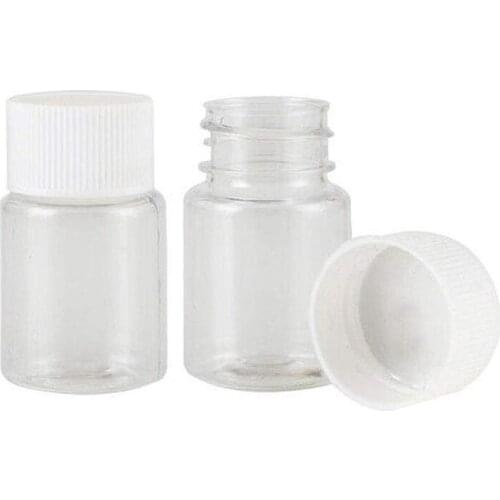 20Pcs Transparent PET Refillable Seal Bottles 15ml 20ml 30ml Vials Reagent store Container Plastic Screw cap