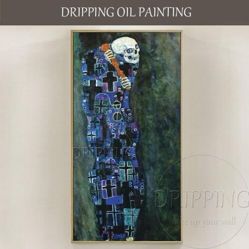 Best Quality Hand-painted Death Oil Painting on Canvas Reproduction Gustav Klimt Death Oil Painting Abstract Death Oil Painting