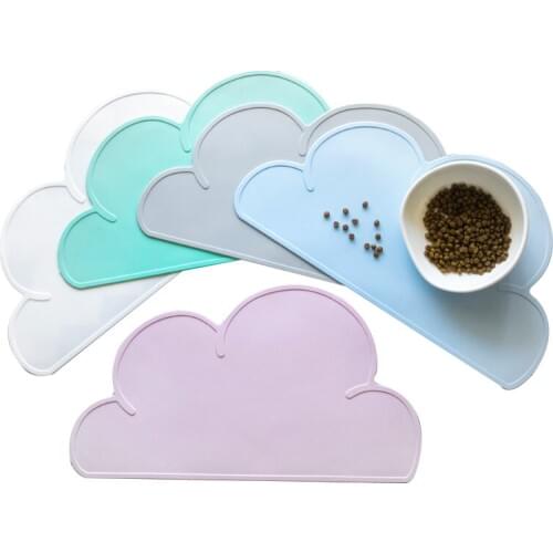 Pets Silica Gel Mat Non-slip Defence Overflow Waterproof Easy To Clean Flaky Clouds The Cat And Pets Bowl Pad