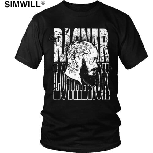 Cool King Ragnar Lothbrok T-Shirt Gorgeous Graphic Pure Cotton Tshirt for Men Short Sleeves Crew Neck Vikings Valhalla T Shirt