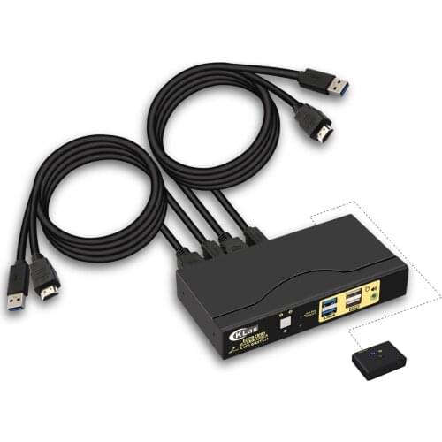 2Port HDMI KVM Switch , USB3.0 KVM switch with Audio and Microphone Resolution Up to 4Kx2K@60Hz 4:4:4