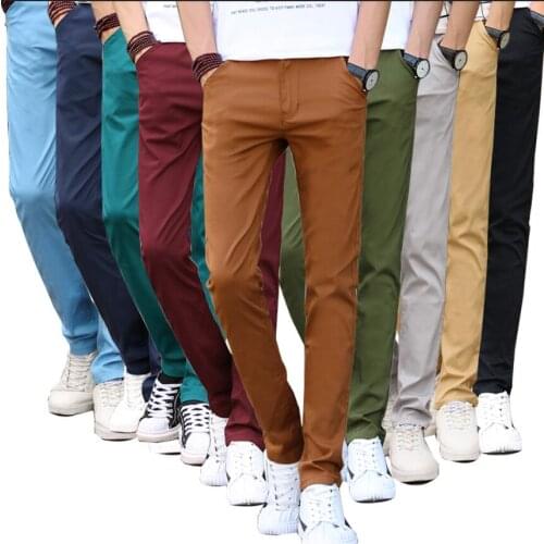 9 Colors Casual Pants Men 2021 Spring New Business Fashion Casual Elastic Straigh Trousers Male Brand Gray White Khaki Navy