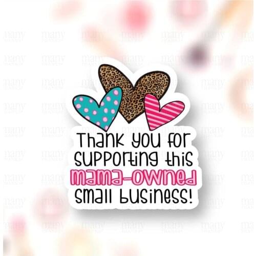 Mama Owned Small Business Sticker ， Thank You Envelope Seals, Personalize Social Media Stickers, Business Stickers