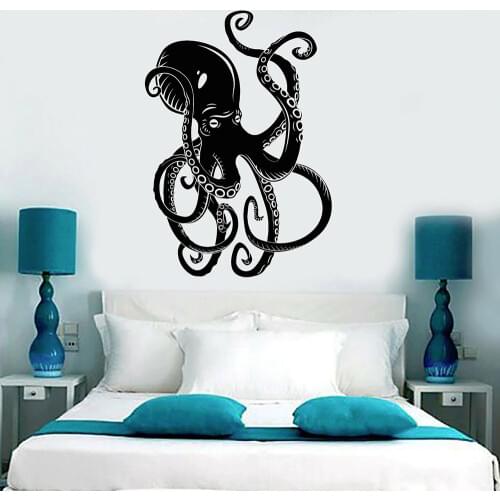 Octopus Tentacles Wall Stickers Bedroom Decor Marine Art Ocean Animals Vinyl Wall Decal Home Decoration For Bathroom Toilet Z097