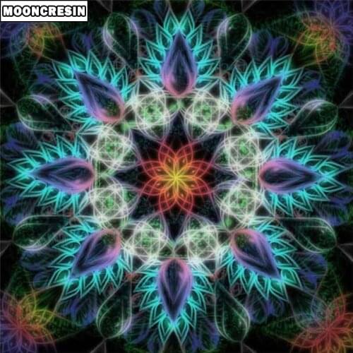 New 5D Diy Diamond Painting Flowers Mandala Cross Stitch Rhinestone Crystal Diamond Embroidery Mosaic Needlework Decoration Gift