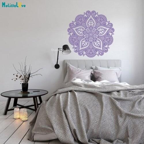 New Mandala Sweet Design Wall Decals Yoga Om Vinyl Sticker Home Decor Bedroom Living Room Nursery Dorm and More YT5011