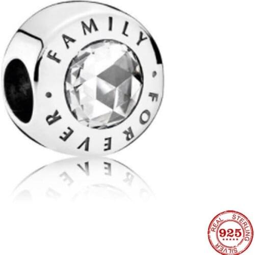 New Original Silver Color Forever Family Bead Fit European Pandora Charms Bracelet Bangles Diy Jewelry P450
