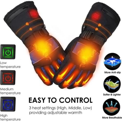 Heating Gloves Practical Comfortable USB Electric Gloves Waterproof Winter Thermal Gloves