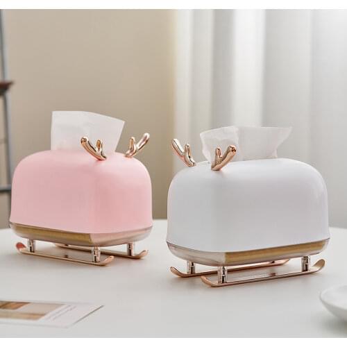 Plastic Creative Deer Model Tissue Box Napkin Container Toilet Paper Holder Holder Modern Home Decor Desktop Children Room Decor