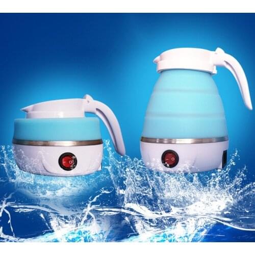 Electric Kettle Foldable Silicone Portable Water Kettle 600ml Mini Small Electric Kettles Travel Water Boiler Camping Kettle