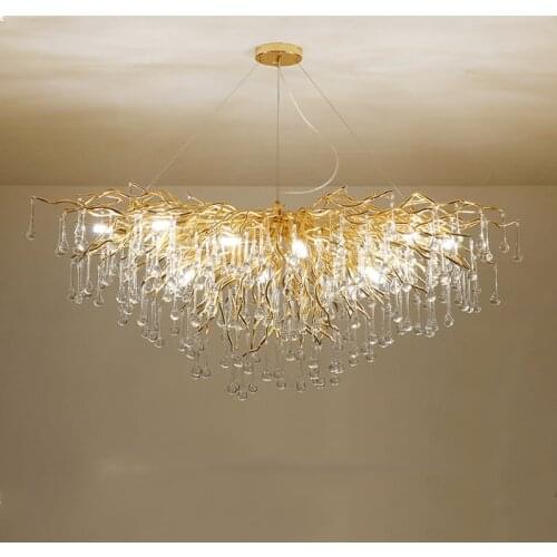 Nordic LED Luxury Ceiling Chandelier for Home Living Room Decoration Modern Restaurant Hotel Villa Crystal Hanging Light Fixture