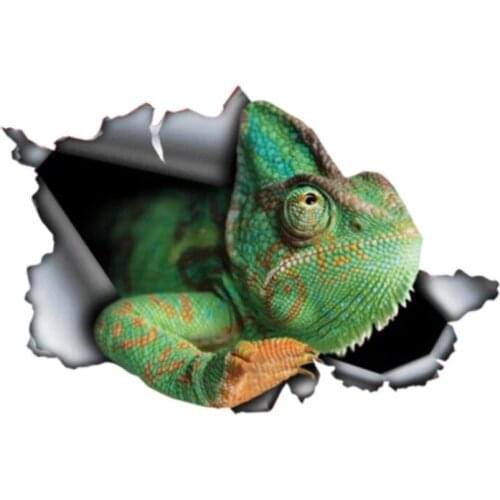 S50042# 13/15/17CM Personality PVC Decal Green Chameleon Waterproof Car Sticker on Motorcycle Laptop Decorative Accessories