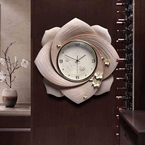 MODERN RESIN EMBOSSED CLOCK WALL HANGING FLOWER CRAFTS DECORATION HOME LIVINGROOM WALL CLOCK ORNAMENTS DECOR BEDROOM WALL MURAL