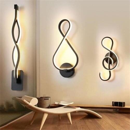 Modern Minimalist Wall Lamps Living Room Bedroom Bedside 16W AC96V-260V LED Sconce black white Lamp Aisle Lighting decoration