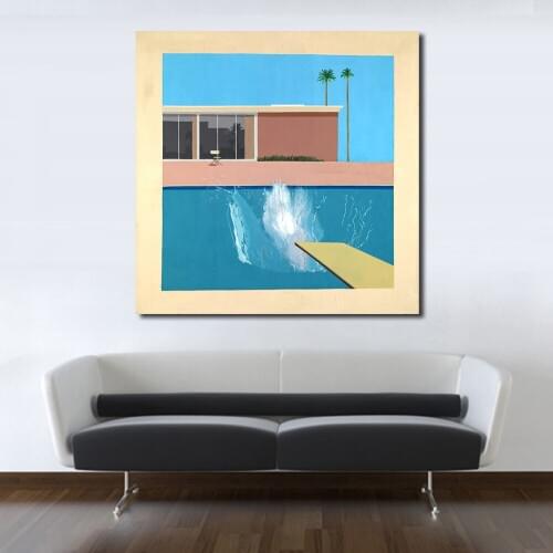 JQHYART Modern Landscape Canvas Art A Bigger Splash Decorative Wall Pictures For Living Room Home Decor Printings Painting