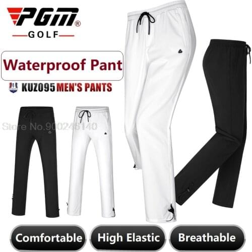 Pgm Sportswear Golf Pants Men High Elastic Waterproof Golf Trousers Man Table Tennis Full Length Pants Casual Sweatpant New