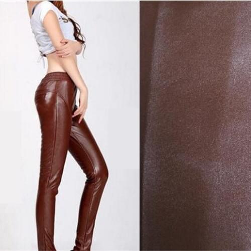 Lederhosen fabric light color high stretch PU leather fabrics garment clothing elastic jacket leather material wholesale