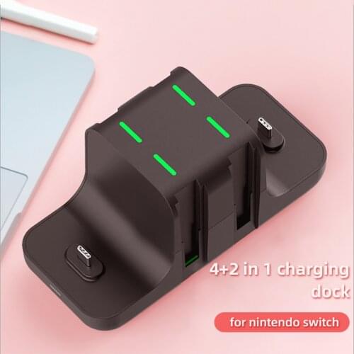 6 In 1 Charger Station For Nintendo Switch With 4 Joy-cons And 2 Pro Controllers Charging Docking Station for NS Joycon Joy Con
