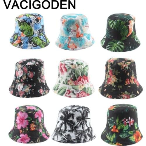 VACIGODEN Women Reversible Bucket Hat Holiday Printed Casual Sunbonnet Fedoras Outdoor Chapeau Fisherman Caps De Pescador Gorros