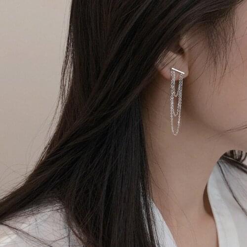 Women Jewelry Multi Layer Tassel Earrings 2021 New Design Silvery Plating Metal Dangle Earrings For Girl Lady Gifts
