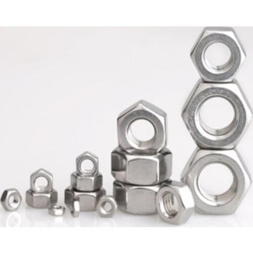 1/50PCS din934 304 Stainless Steel Hex Hexagon Nut for M1 M1.2 M1.4 M1.6 M2 M2.5 M3 M4 M5 M6 M8 M10 M12 M16 M20 M24 Screw Bolt